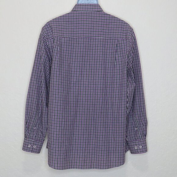 Nick Graham* Men's Long Sleeve Button Down Curved Hem Plaid Dress Shirt~ Size XL - Picture 2 of 10